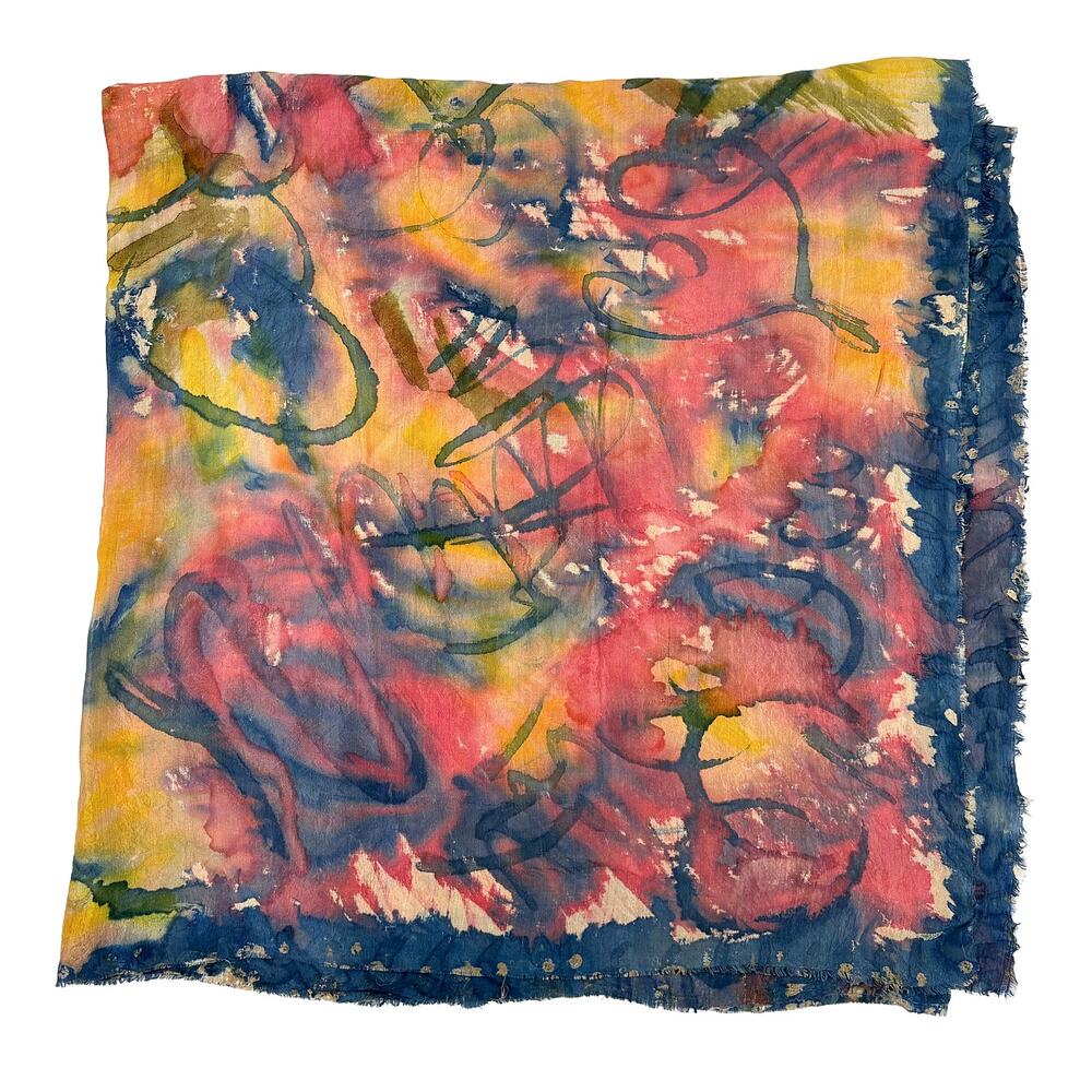 Leona Hand Painted SIlk Scarf - Picture 3 of 8